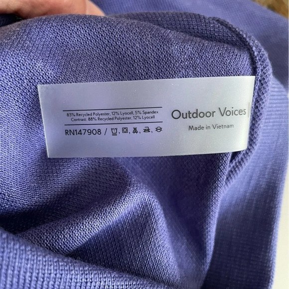 Outdoor Voices Birdie Long sleeve Polo Color: Oceanic/ Blue-Violet Golf Preppy - Picture 11 of 15
